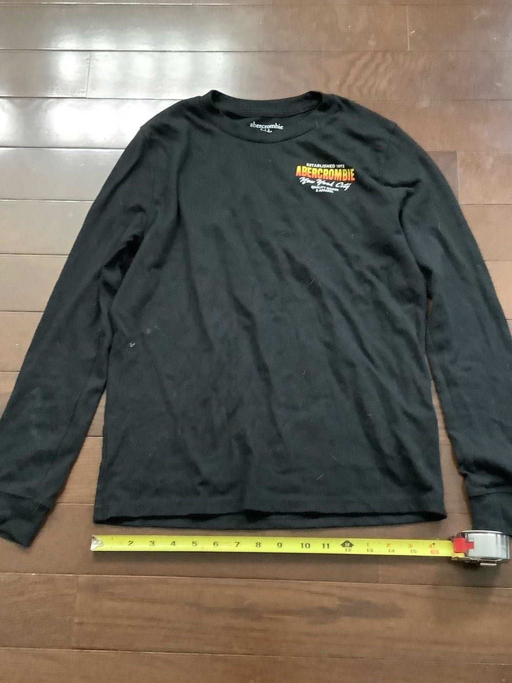 Abercrombie & Fitch Black Long Sleeve Shirt with Gradient Logo